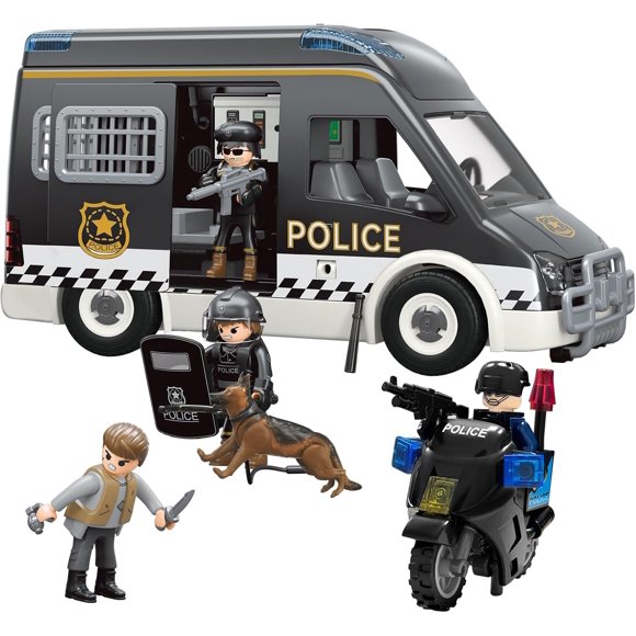Set de vehículos de juguete lonfypeng con luces y sonidos de policía