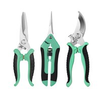 Ioensy - 3 Tijeras De Jardinería Multiusos De Mano Para Bonsáis, Césped En Macetas, Color Verde