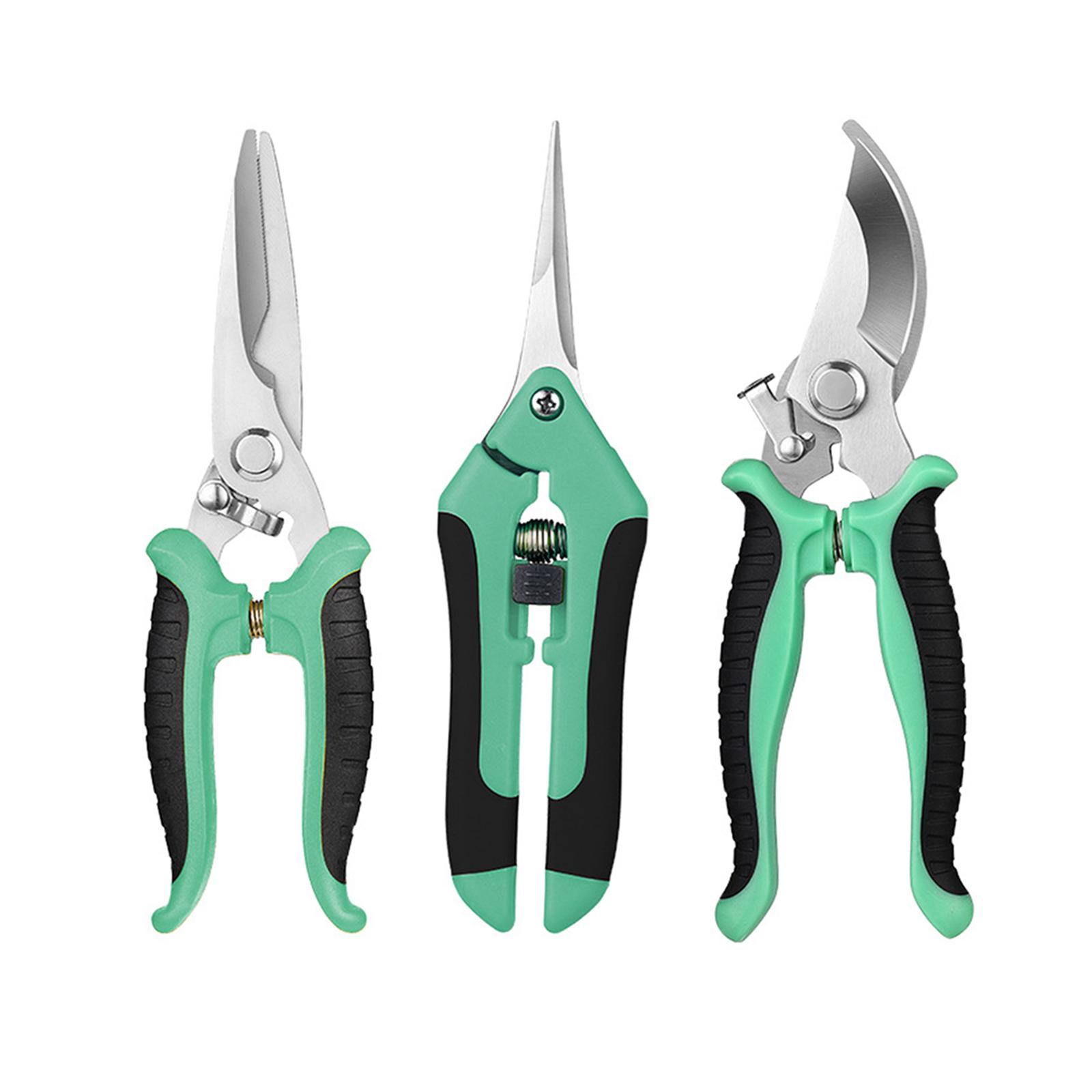 Ioensy - 3 Tijeras De Jardinería Multiusos De Mano Para Bonsáis, Césped En Macetas, Color Verde