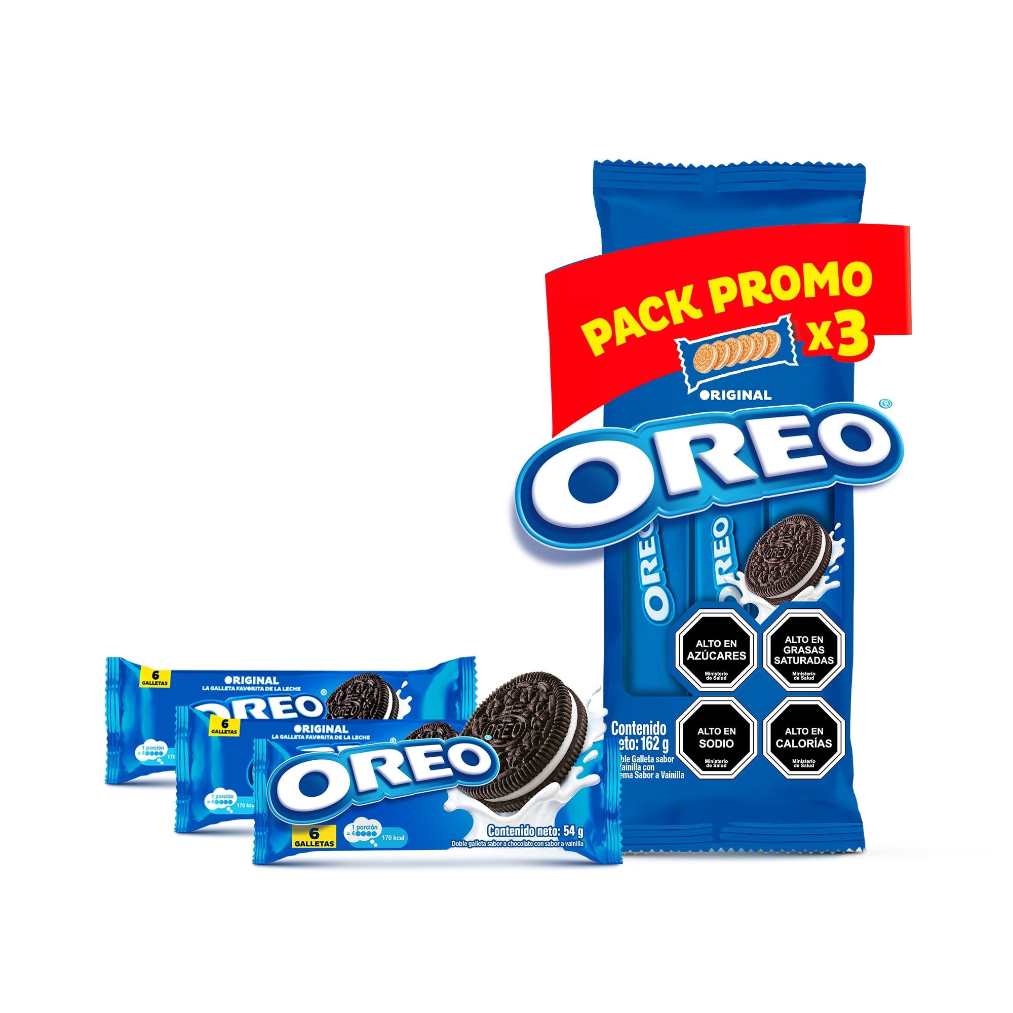 Galletas Oreo Sabor Original 3 Pack X 54g C/u