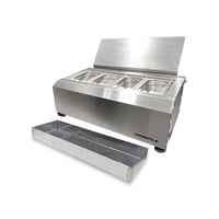 Versatile - Salsera 4 Estaciones Inox Con Bandeja Frio Inox