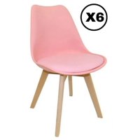Moadchile - Pack 6 Sillas Tulip Rosadas