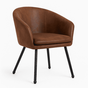 Spacehome - Sitial Café – Eco-Cuero Vintage, Diseño Moderno Y Patas Metálicas Negras