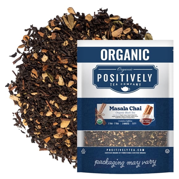 Té negro suelto orgánico Masala Chai Organic Positively Tea 453 g