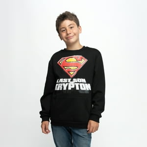 Poleron Niño Superman Last Son Negro Dc Comics