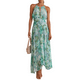 thumbnail image 2 of Vestido floral para mujer, largo de verano, cuello en V, estilo bohemio, elegante, de cintura alta, informal, vintage, para playa., 2 of 5