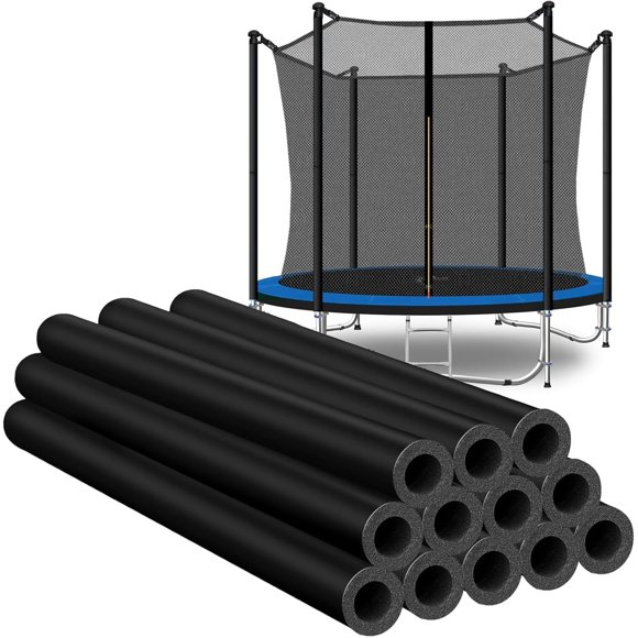 Fundas de postes para trampolín UNIPRIMEBBQ 90 cm negro 12 piezas