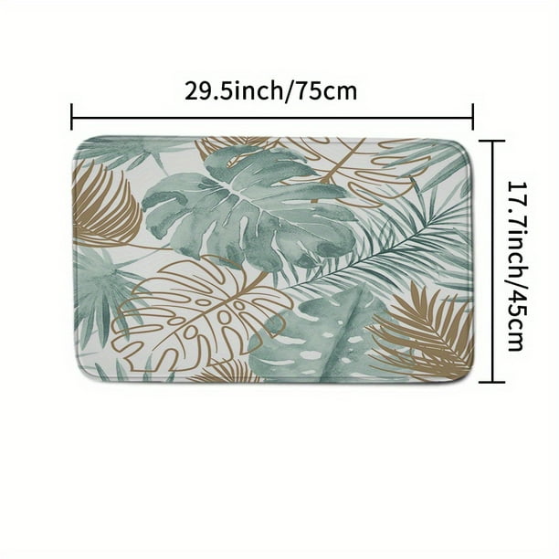 1pc Leaf Pattern Shower Curtain With 12 Hooks, Non-Slip Bathroom Rug, Toilet U-Shape Mat, Toilet Lid Cover Pad, Bathroom Decor