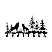 Bothyi - Soporte Para Llaves De Pared, Gancho Organizador Resistente De Hierro Para Dormitorio, Cocina, Puerta, Lobo