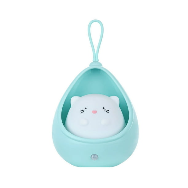 1pc, Cute Kitty Motion Sensor Night Light Wall Lamp, Rechargeable Cartoon Cat Rabbit LED Night Light Bedroom Decoration