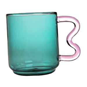 Bothyi - Taza De Cristal Colorida Taza De Bebida De Desayuno 15 Oz Para Oficina De Agua Con Leche