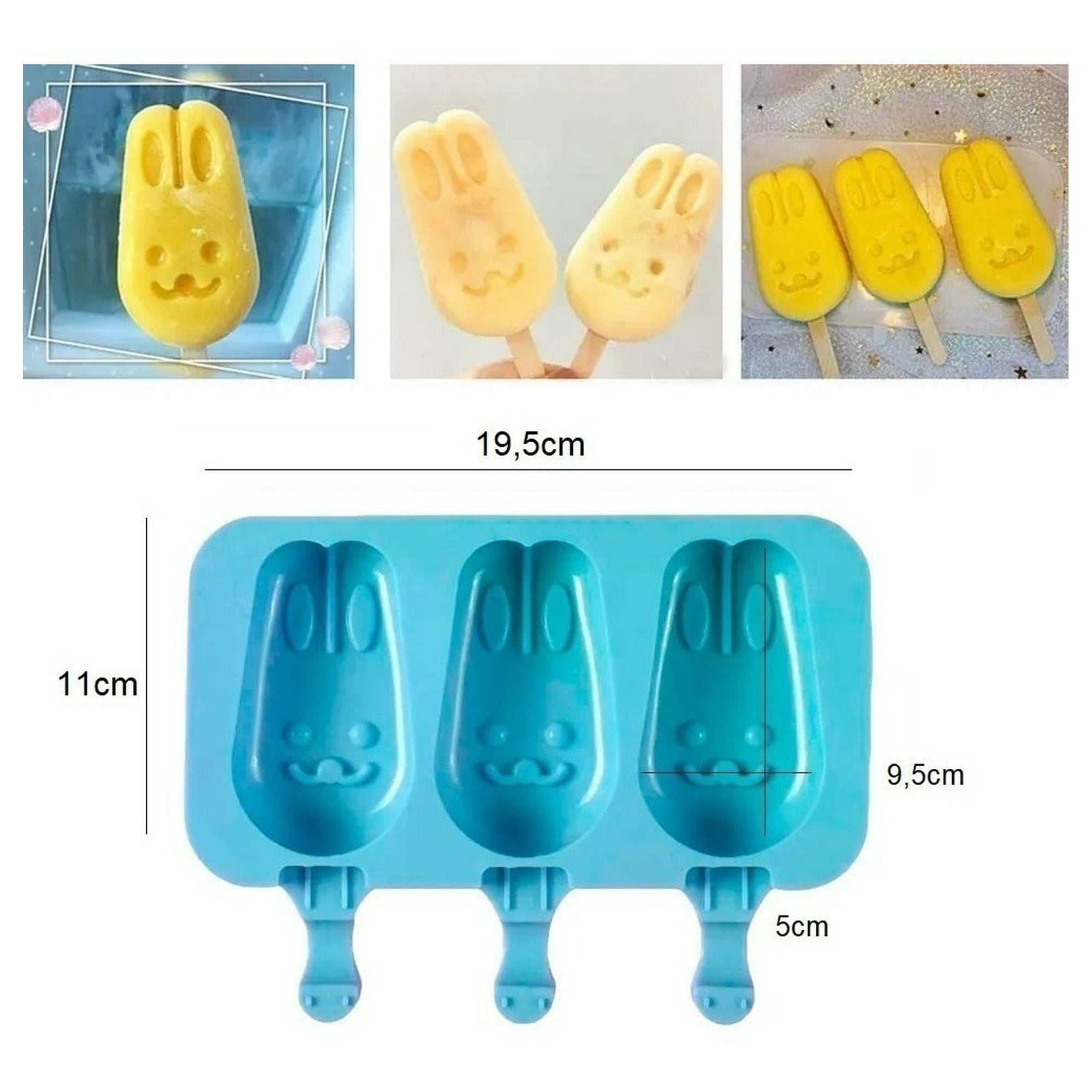 Genérico - Moldes De Silicona Para Helados Molde Paletas Helado Conejo