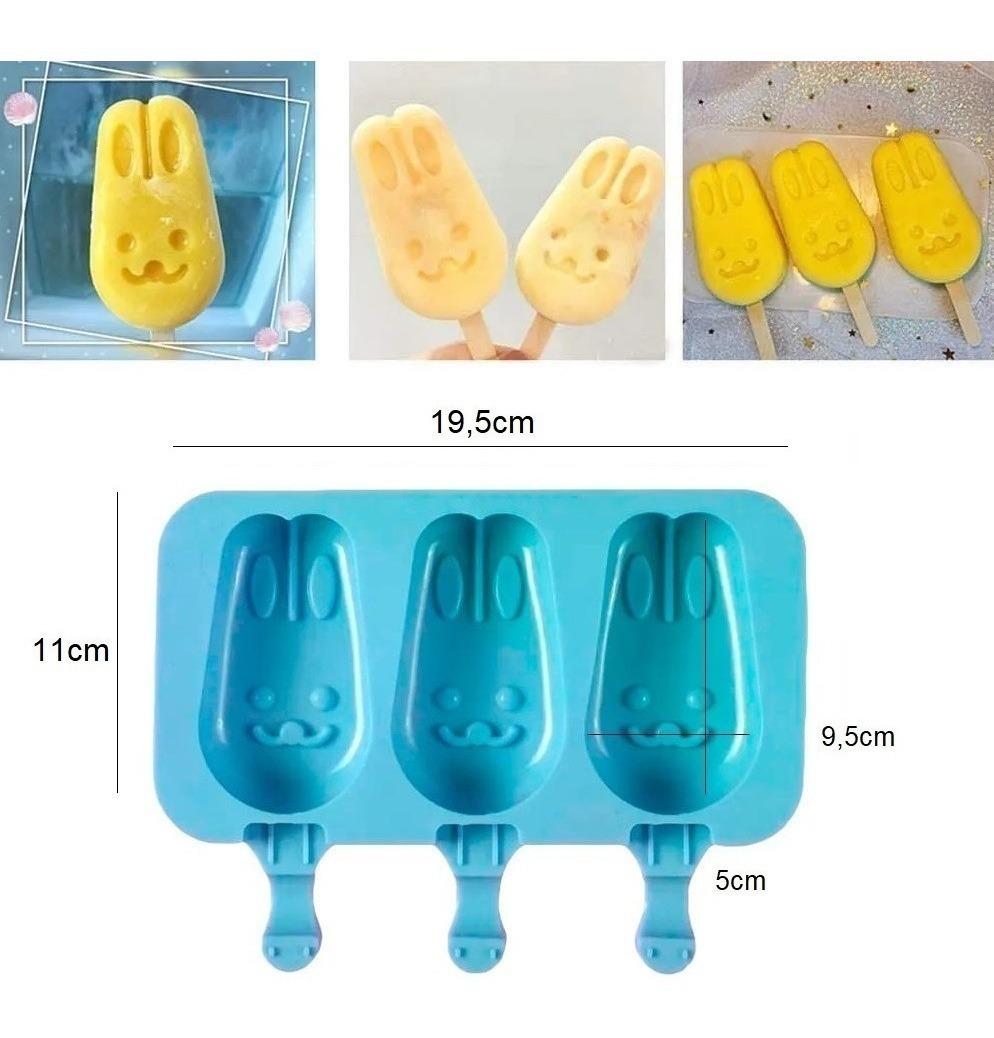 Genérico - Moldes De Silicona Para Helados Molde Paletas Helado Conejo