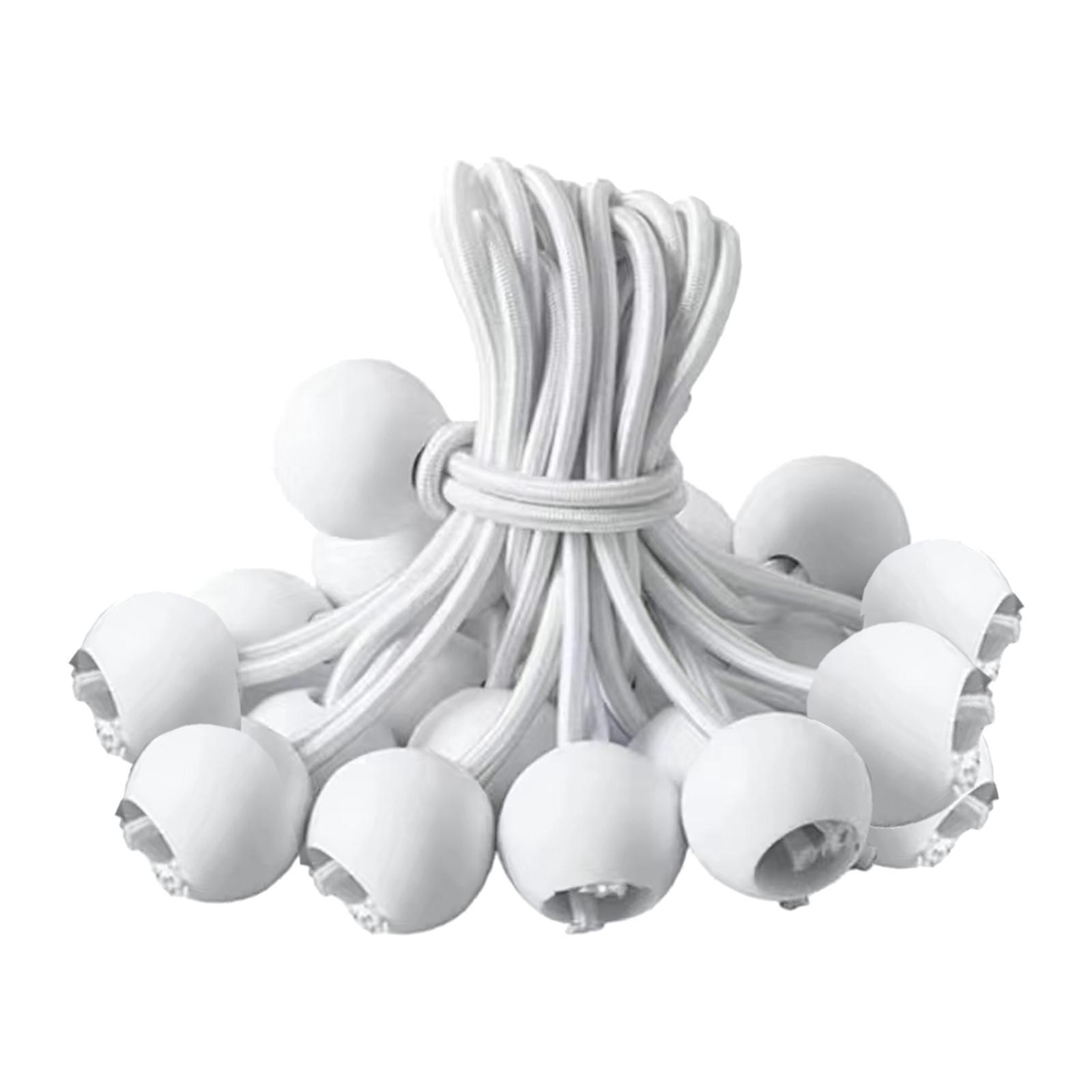 Ioensy - 20X Bola Cordones Conedas Elásticas Prácticas Bungee Balls Para Canopy Shelter Tarp White