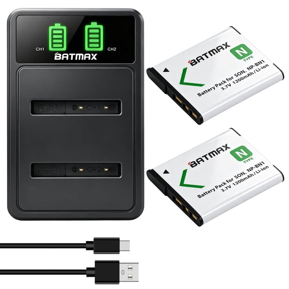 Baterías Batmax NP-BN1 (2 unidades) + cargador LED dual