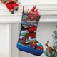 thumbnail image 2 of Navidad Bienvenidos a Villa Quién Tema: Calcetines de Navidad, fino lino blanco para colgar en escaleras y chimenea, decoración navideña para el hogar, regalo de Navidad. 45cm × 32cm, 2 of 5