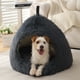 thumbnail image 5 of Cama redonda con capucha de felpa para perros y gatos, tipo cueva, antiansiedad, mullida, para perros pequeños, medianos y gatos., 5 of 5