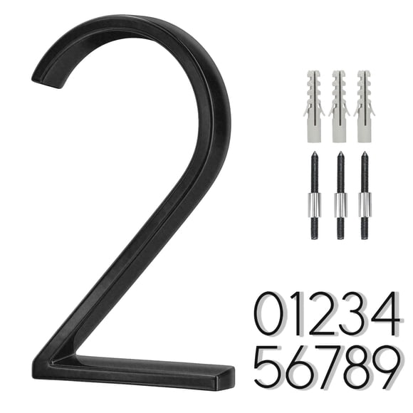 Número De Casa De Acero Inoxidable Negro De 15 Cm