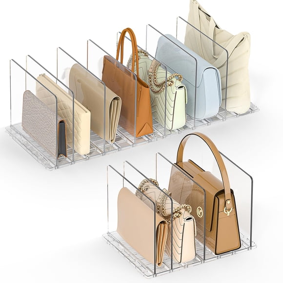 Organizador de bolsos SortNStore ajustable transparente, paquete de 3