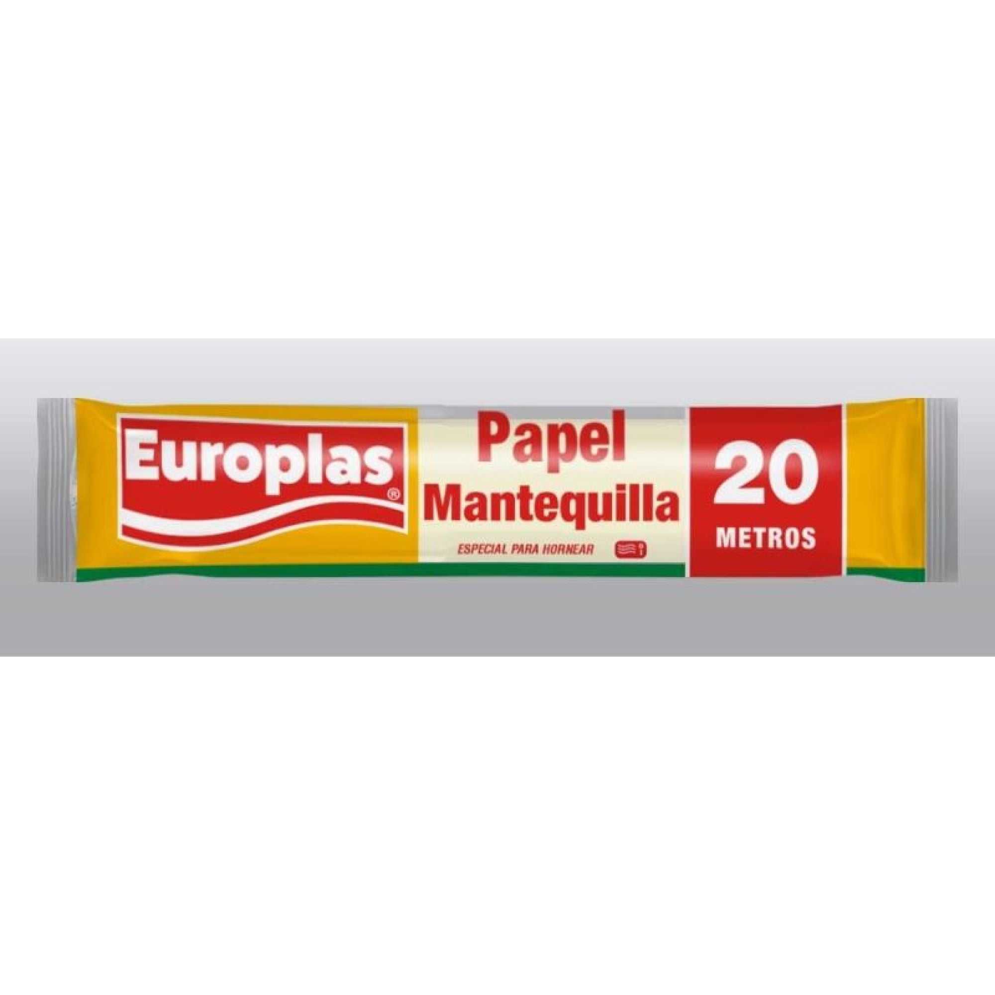 Papel Mantequilla 20 Metros Sin Corte 20 mts Europlas