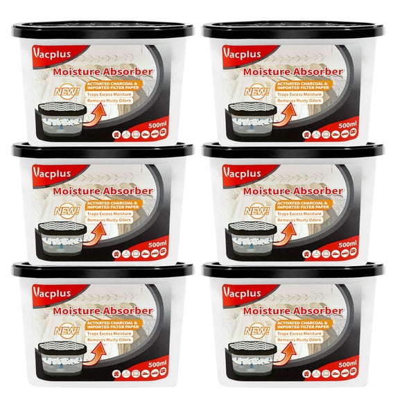 Deshumidificador Humedad Absorber Paquete De 6 Unidades 310 Ml Con Carbono