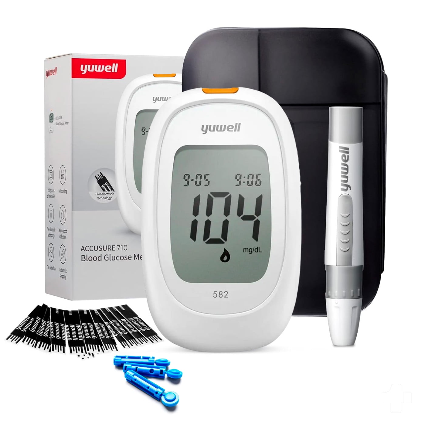 Topmedic - Glucómetro 582 Medidor Glucosa Glicemia 200 Cintas 200 Lancetas