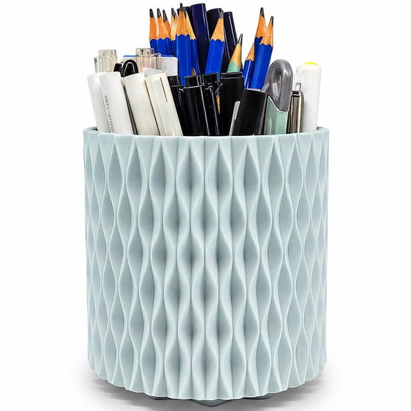 Organizador de escritorio giratorio Caddy Lebenrich de 5 compartimentos en azul