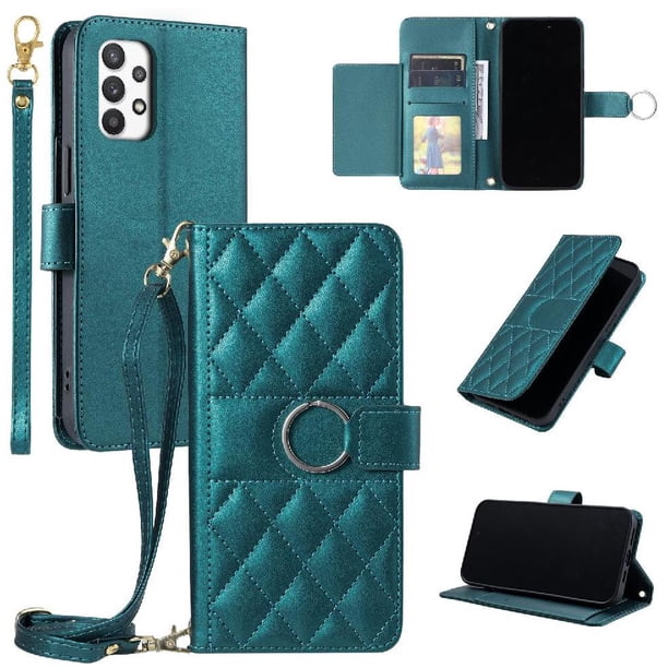 Funda tipo billetera FOXDOCK para Samsung Galaxy A33 5G – Tapa abatible con correa para mujer