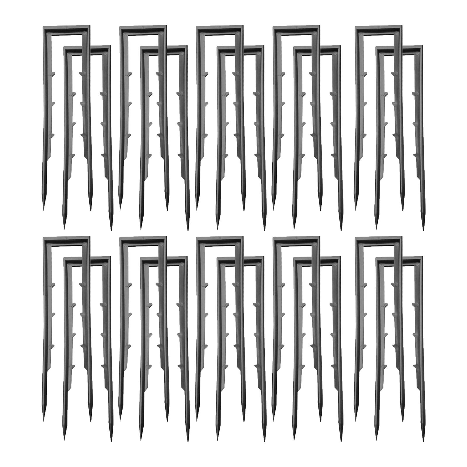 Ioensy - 100X Grapas De Paisaje Estacas De Jardín De Plástico Para Cercas De Privacidad De Césped Al Aire Libre