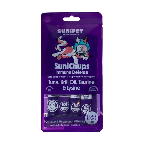 Snack SuniChups Immune Defense Para Gato 4 Tubos