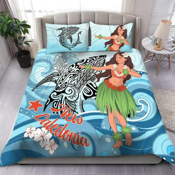 Juego de cama Nueva Caledonia - Polinesia Niñas con tiburón