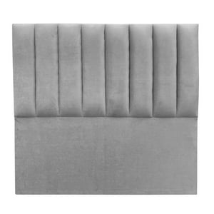 Espacio Hogar - Respaldo Tubular Vertical 1,5 Plazas Felpa Gris Plata