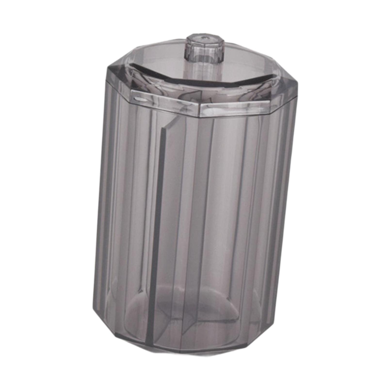 Magideal - Caja Para Hisopos De Maquillaje, Organizador De Cosméticos, Lápiz Labial, Contenedor Para Almohadillas De Algodón, Almacenamiento De Baño Para Cosméti Negro Alto