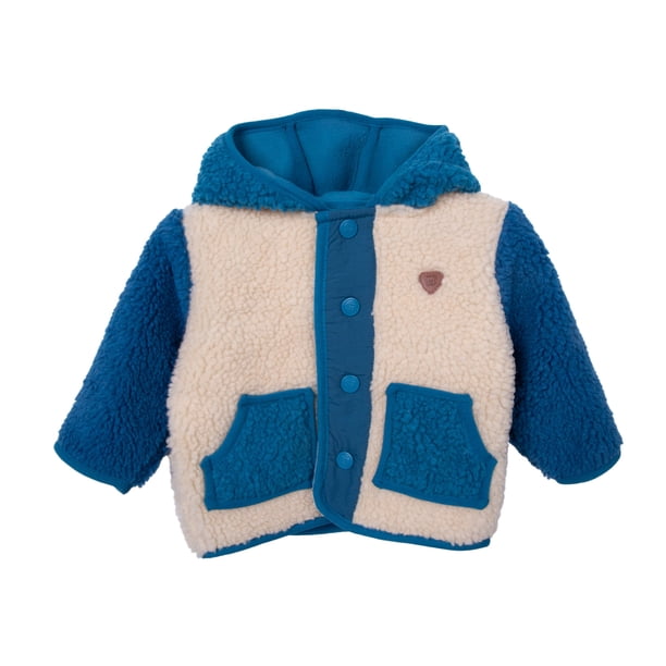 Polerón Bebé Niño Forrado Sherpa y Broches Azul