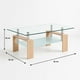 thumbnail image 4 of Mesa de centro para living rectangular de vidrio y madera, 4 of 7