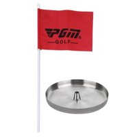 Ioensy - Copa De Hoyo De Golf De Acero Inoxidable Con Bandera Para Patio Interior Y Exterior De 1,3 Cm