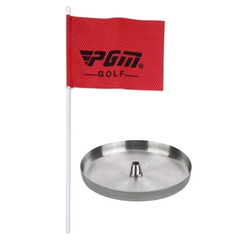 Ioensy - Copa De Hoyo De Golf De Acero Inoxidable Con Bandera Para Patio Interior Y Exterior De 1,3 Cm