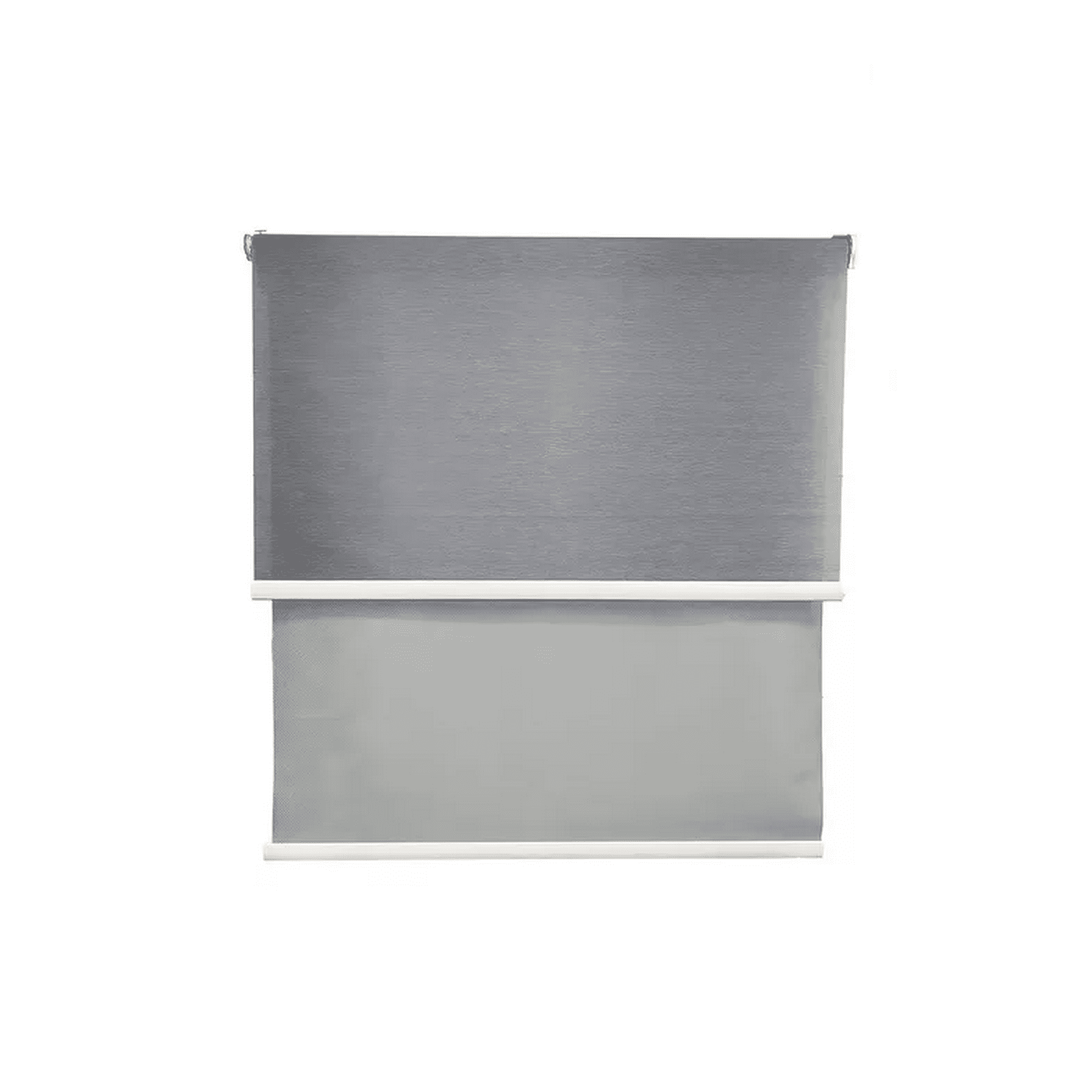 Genérico - Cortina Roller Blackout 2 Paños 160x240 Doble Visillo Gris Sin Cenefa