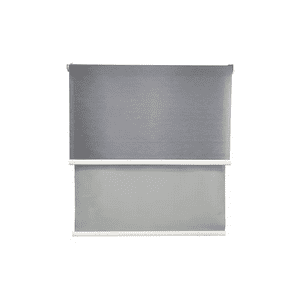 Genérico - Cortina Roller Blackout 2 Paños 160X240 Doble Visillo Gris Sin Cenefa