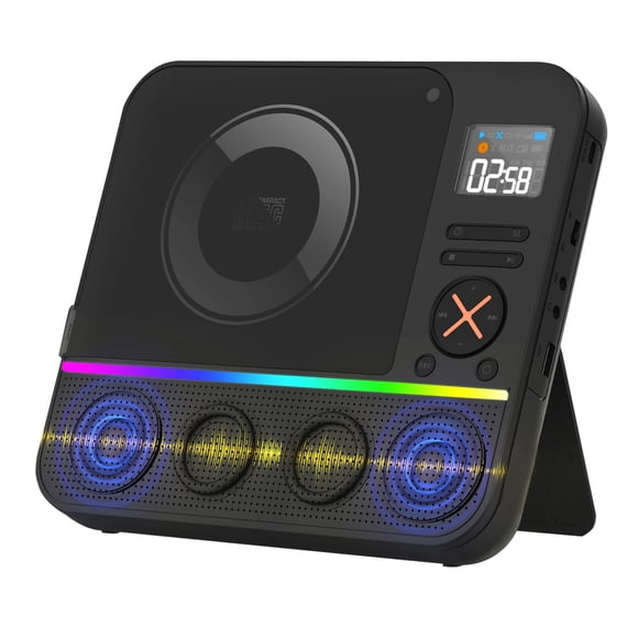 Reproductor de CD Portátil HOVOYNN Bluetooth Luz RGB USB AUX