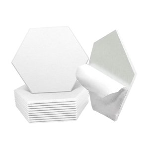 Magideal - 12X Paneles Acústicos, Azulejos Acústicos Insonorizados, Paneles De Pared Acústicos, Panel De Espuma Acústica Para El Techo De La Puerta Del Estudio E Blanco