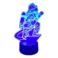 Lelumania - Lampara Ilusion 3D Bombero De 7 Colores, Base Touch