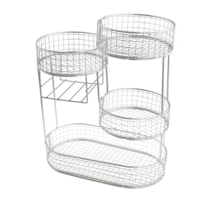 Magideal - Cesta De Frutas De Metal, Soporte Para Frutas, Cesta De Almacenamiento De Alambre De Metal Que Ahorra Espacio, Estante De Almacenamiento De Verduras Blanco