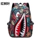 thumbnail image 1 of Cool shark mouth prints bagpack boy camouflage college bags unisex schoolbags waterproof backpacks student large capacity bags, 1 of 3