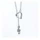thumbnail image 3 of Collar Love Music, Plata 925 Circonitas Pavé, Corazón Música Plateado, 3 of 4