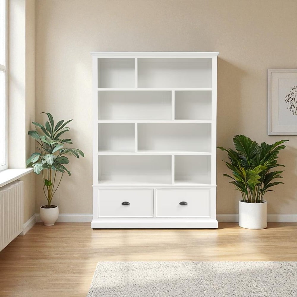 Arca Muebles - Librero De Madera Con Estanteria 140x35x180 Color Blanco