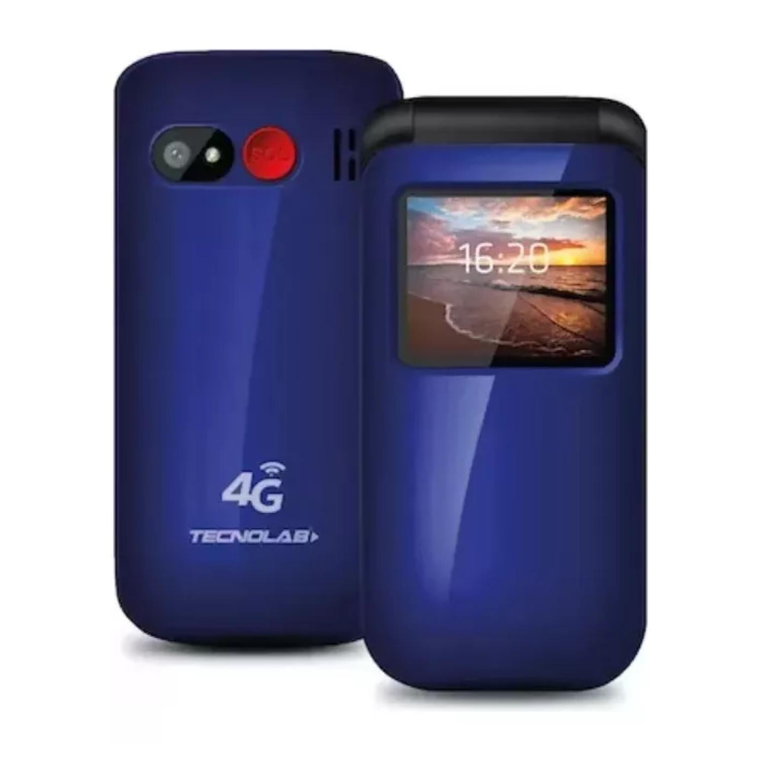 Tecnolab - Telefono Senior Adulto Mayor Tipo Almeja 4g Azul