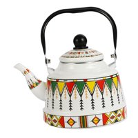 Bothyi - Tetera De Té Esmaltada Vintage, Vajilla De 2,5 L, Olla De Agua Caliente Con Mango De Acero, Mango Negro
