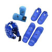 Magideal - Conjunto De Equipo De Sparring De Taekwondo, Casco De Boxeo, Equipo De Boxeo, Entrenamiento Con Espinilleras, Zapatos Para Sanda, Sparring, Artes Marc Azul M
