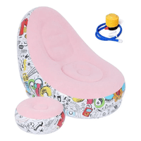 Genérico - Sofá Tumbona Silla Inflable Reposa Pies Puff X L + Inflador Color Rosa - 212089